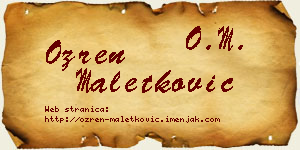 Ozren Maletković vizit kartica